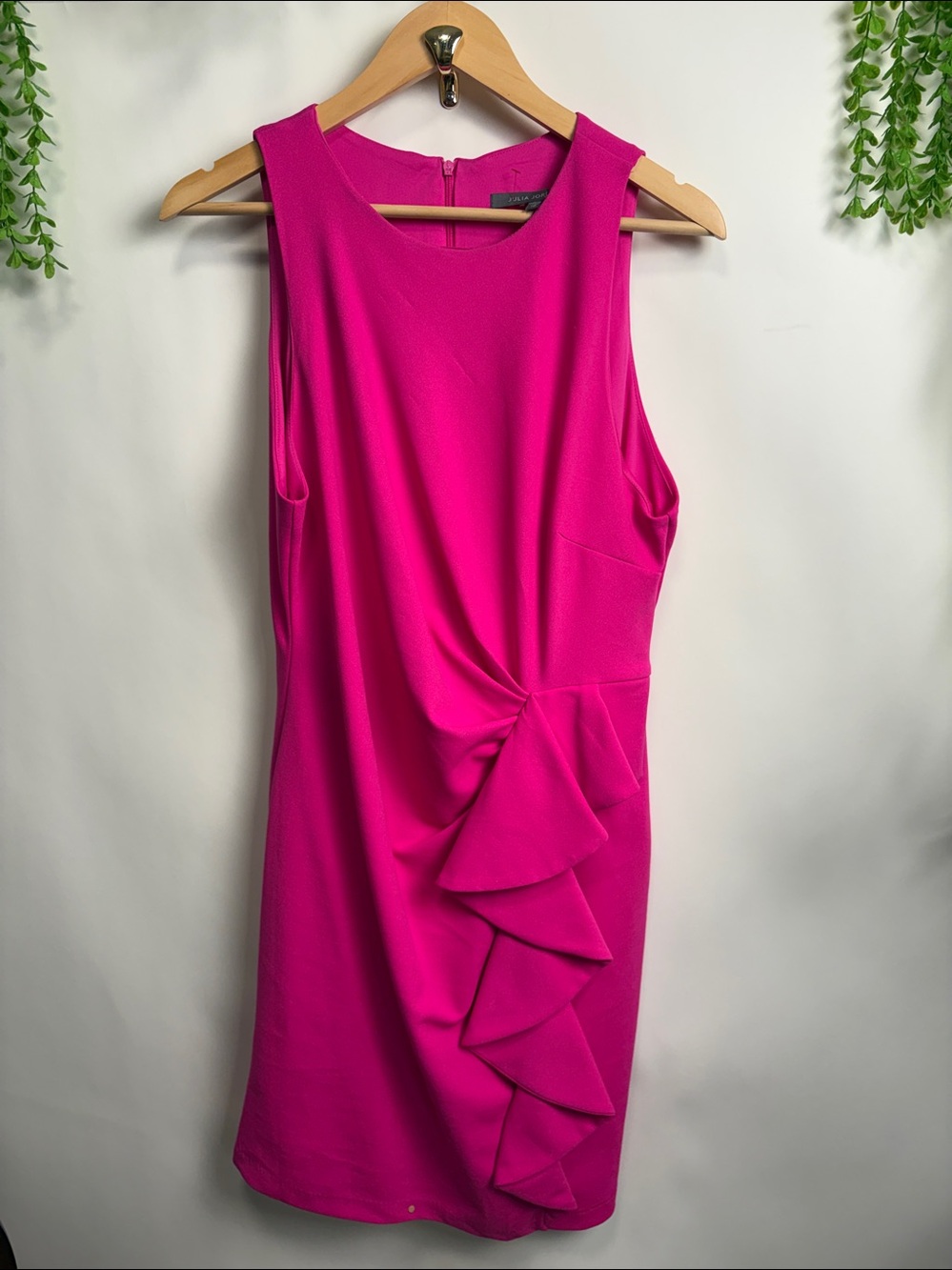 Julia Jordan Pink Ruffled Sheath Mini Dress